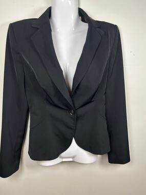 Ted Baker Womens Black Single Button Blazer Jacket Sz 1 US 4 office  business